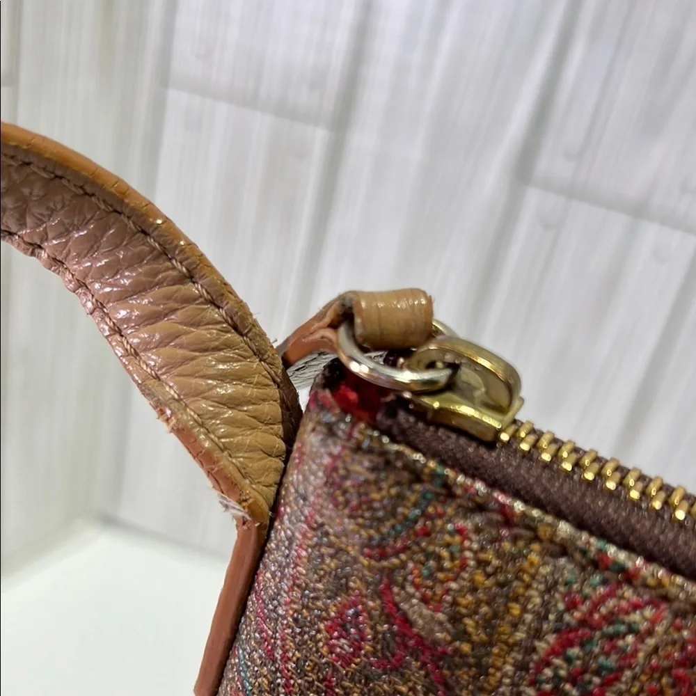 Etro Brown and Tan Paisley Crossbody Bag